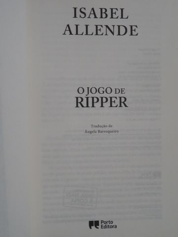 O jogo de Ripper de Isabel Allende - 1ª Edição