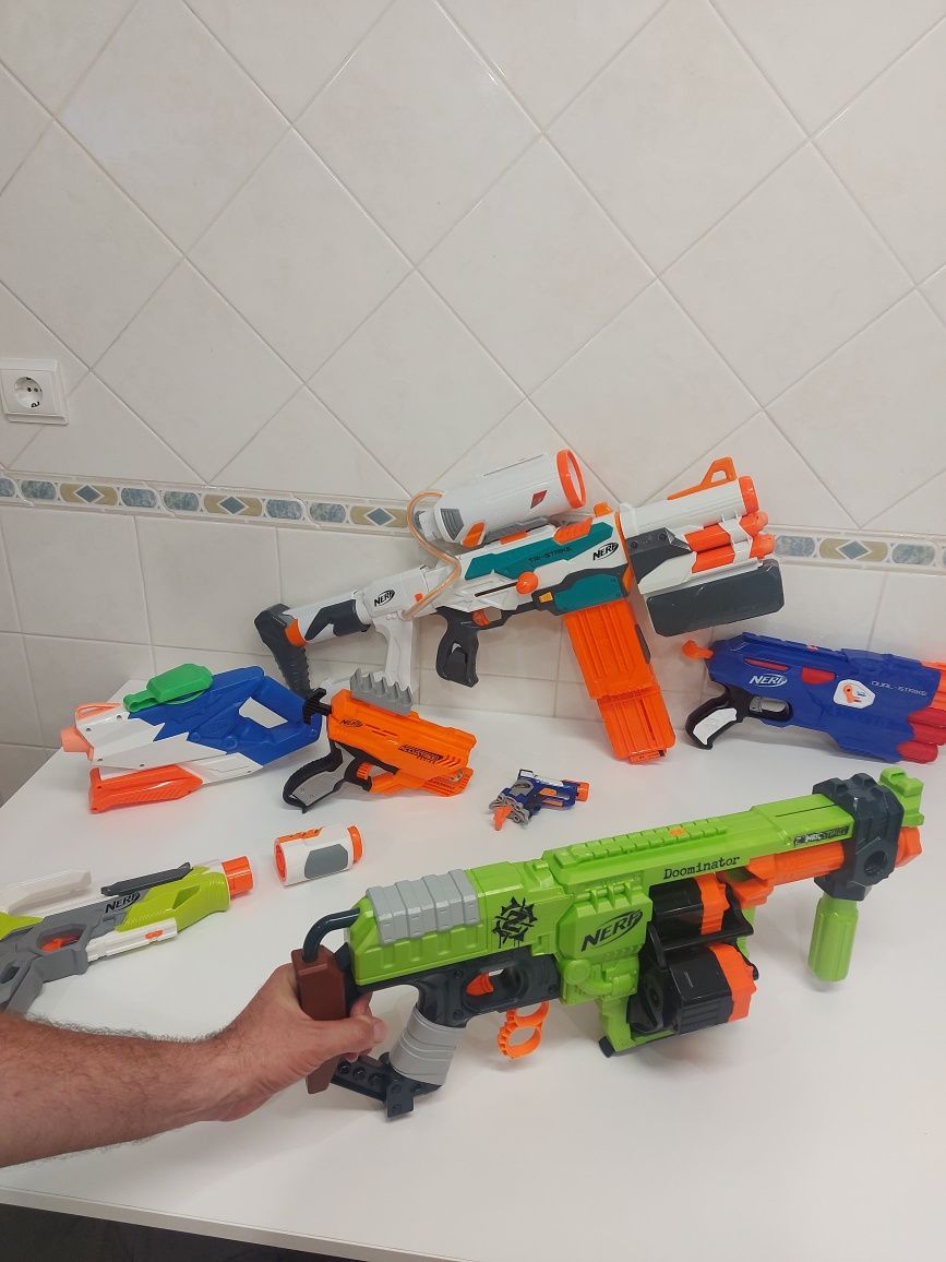 Nerf, ótimo estado e pouco uso,  conjunto de 7 nerf de vários modelos