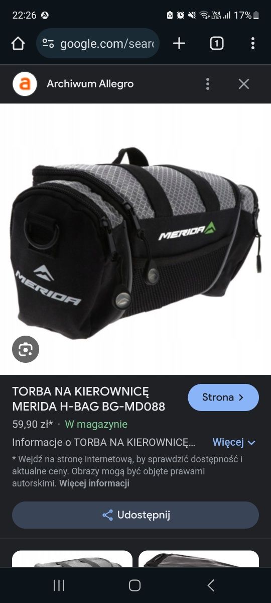 Torba na kierownicę Merida H-BAG BG-MD088