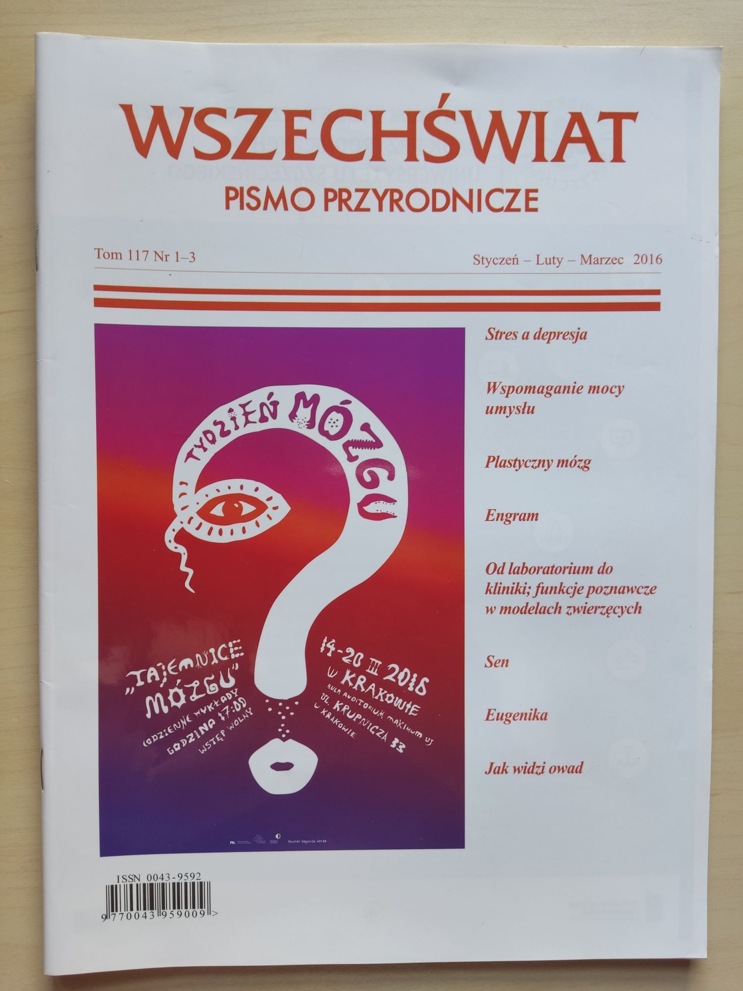 Czasopismo Wszechświat 1 zeszyt Rok 2016 Tom 117 Nr 1 - 3