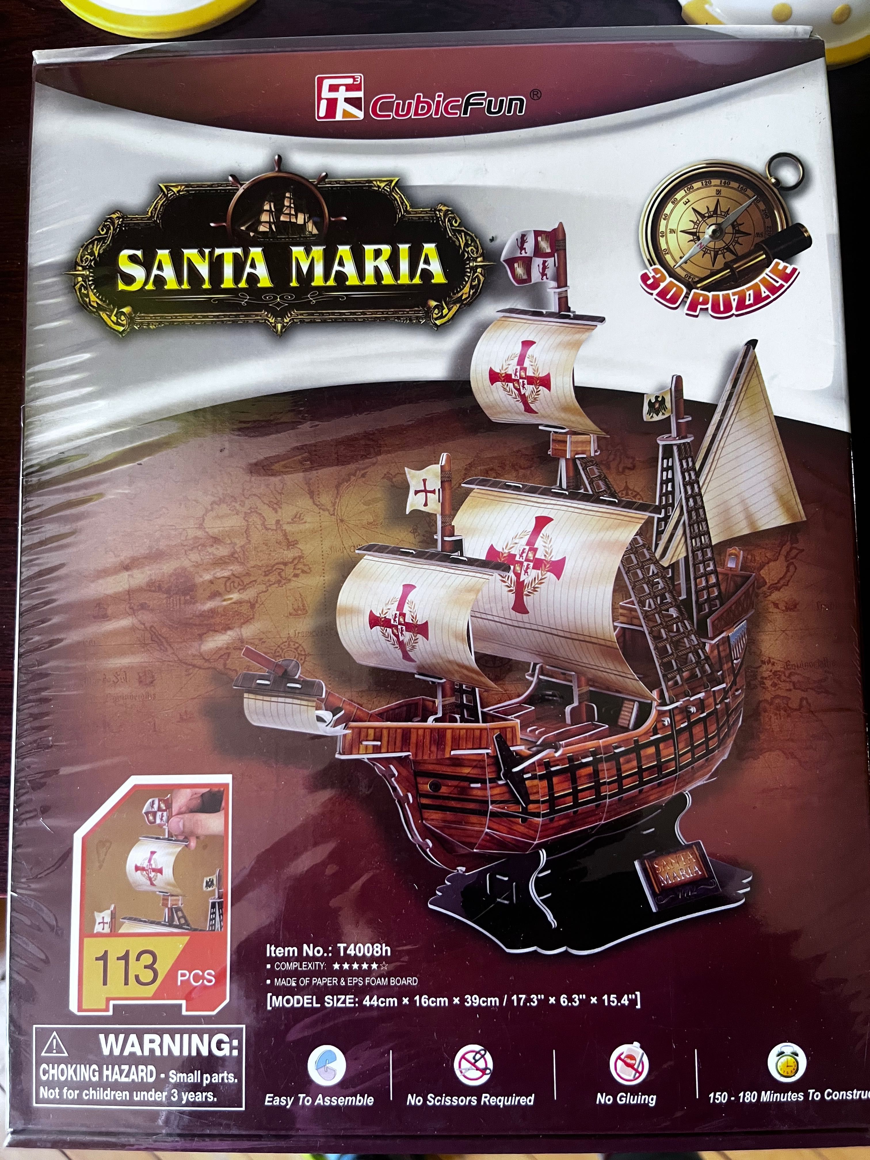 Żaglowiec Santa Maria Puzzle 3D