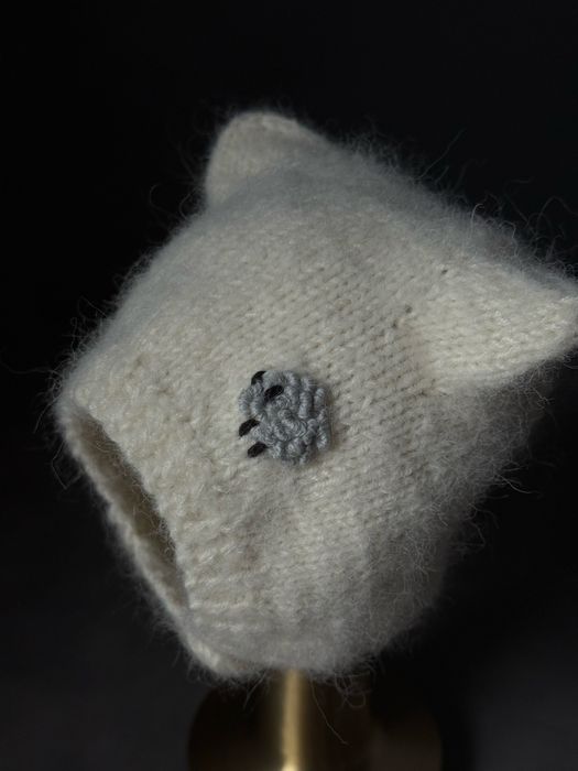 Czapeczka bonetka kotek r. 0-4 m. Bonetka z uszami kotki