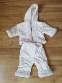 Komplet na chrzest  chrzciny biały kurtka spodnie 68