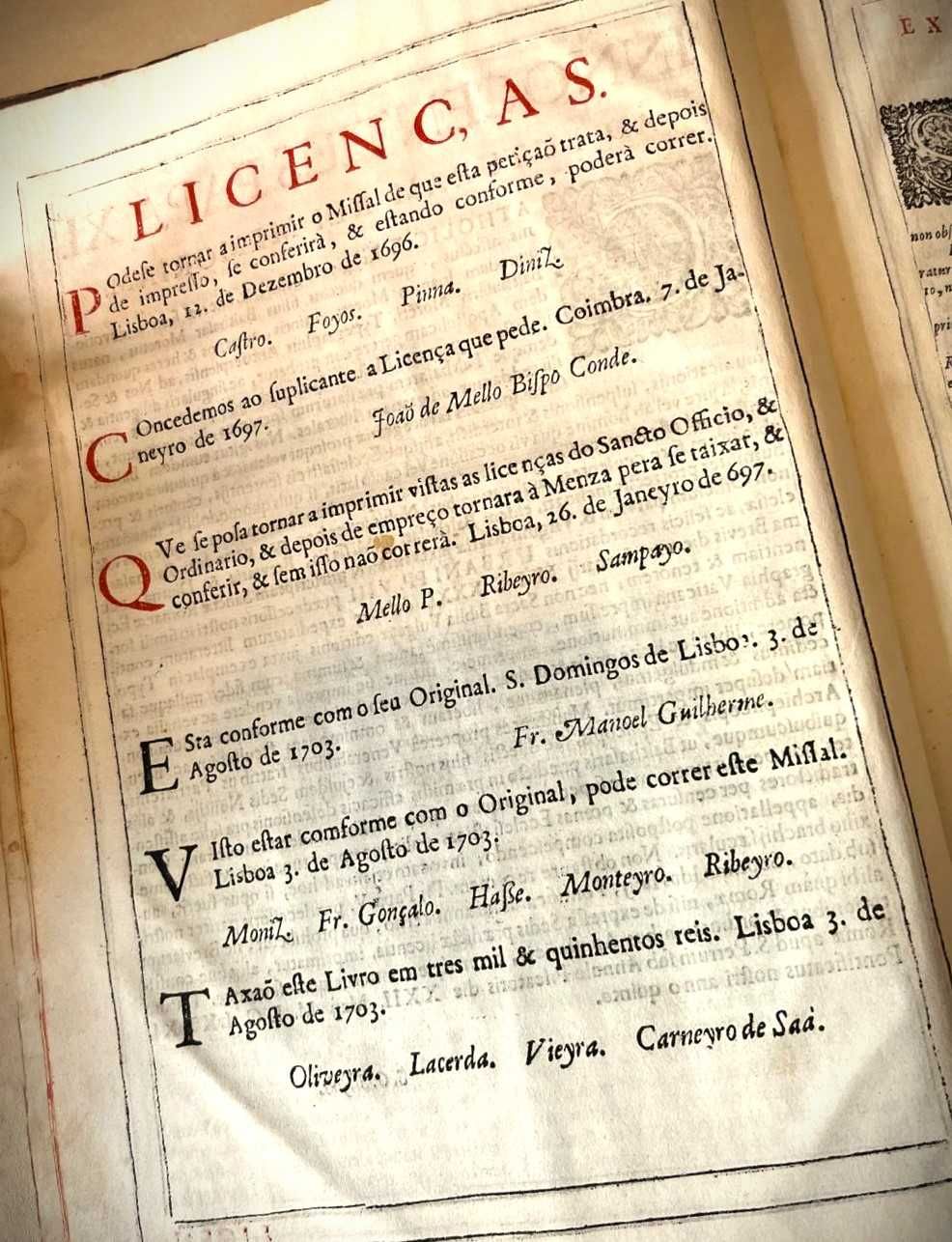 Raro- Missale Romanum 1703- Editado em Coimbra