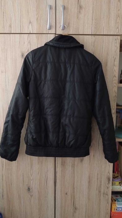 Czarna kurtka Adidas S M pikowana bez kaptura vintage