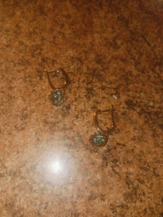 Złoto 585 topaz kolczyki