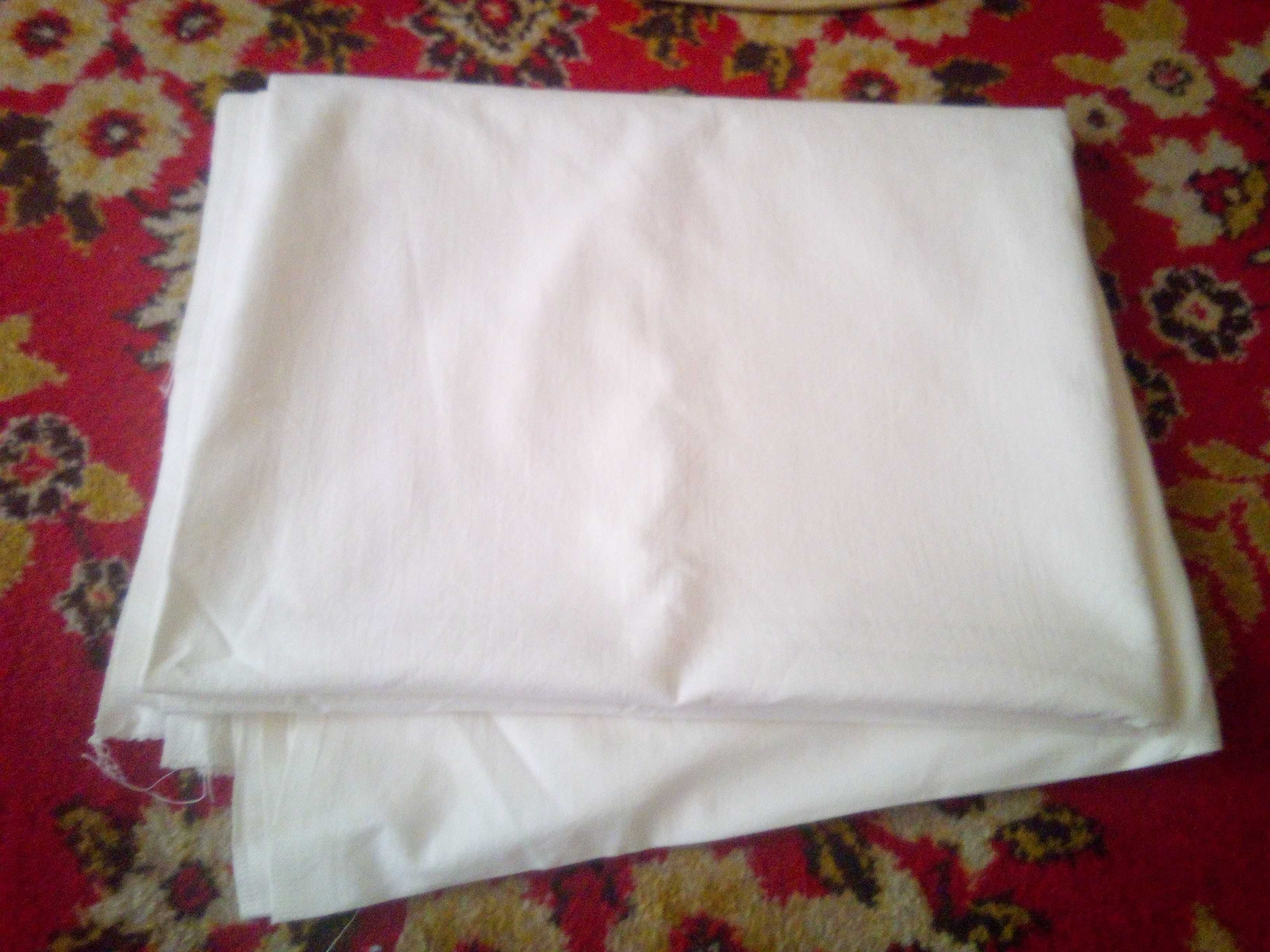 Отрез белой ткани 100% хлопок 150×230 см
