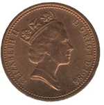 Moeda de um centavo 1988 Elizabeth II