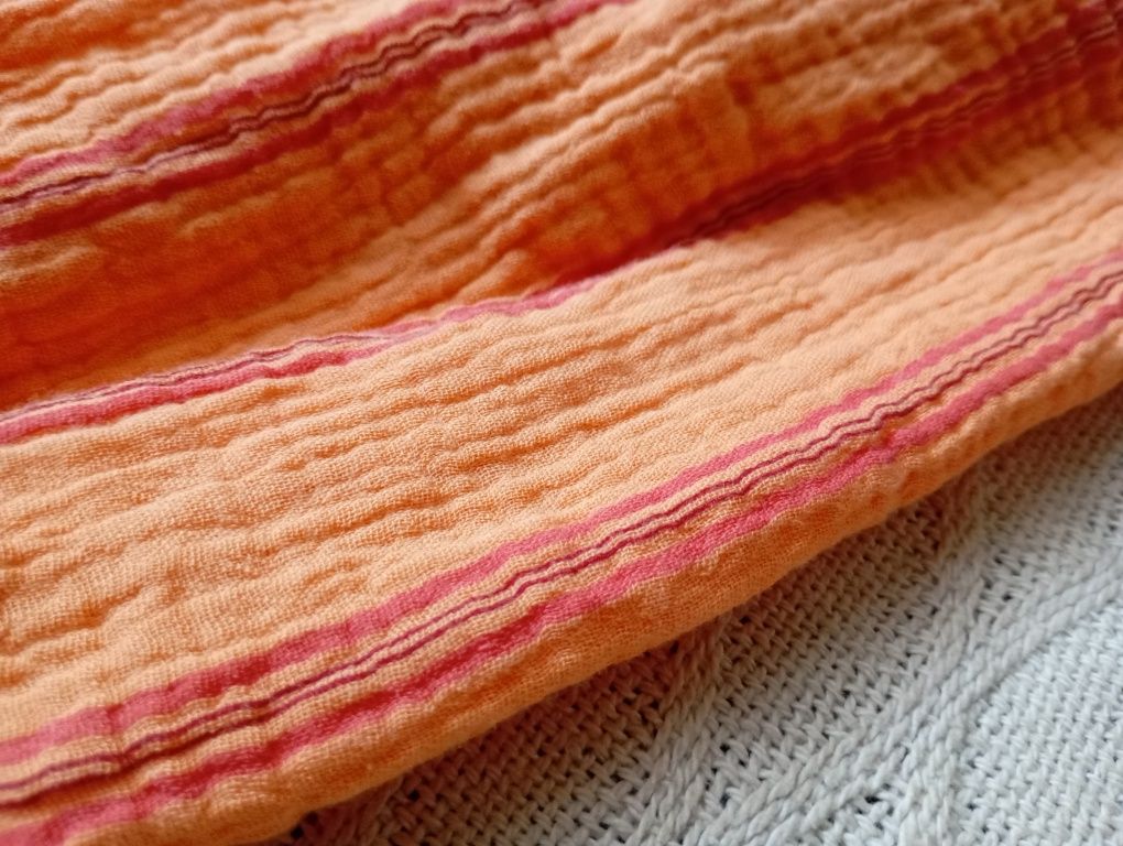 ZARA 13-14L długa bawełniana pomarańczowa sukienka maxi
