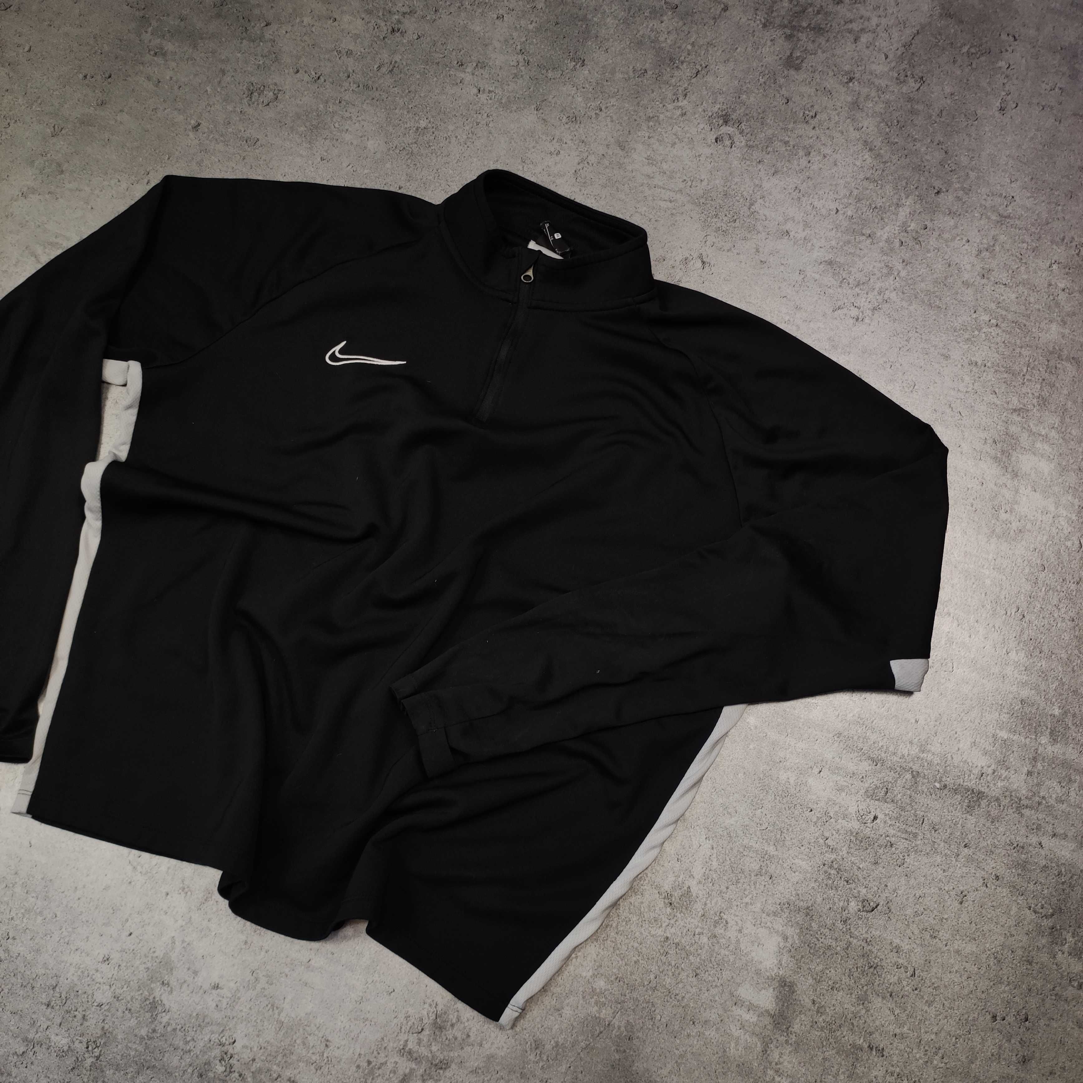 MĘSKA Bluza Rozpinana Sportowa Nike Dri-Fit suwak 1/3 Czarna Lekka FIT