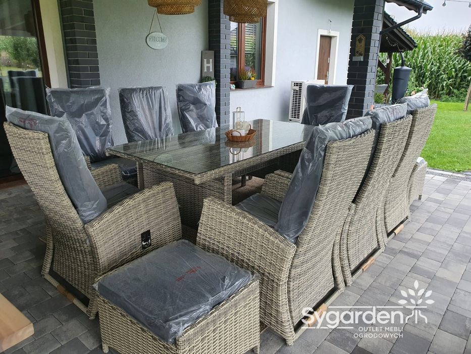 Meble ogrodowe, zestaw mebli ogrodowych Premium 8-10 osobowy.