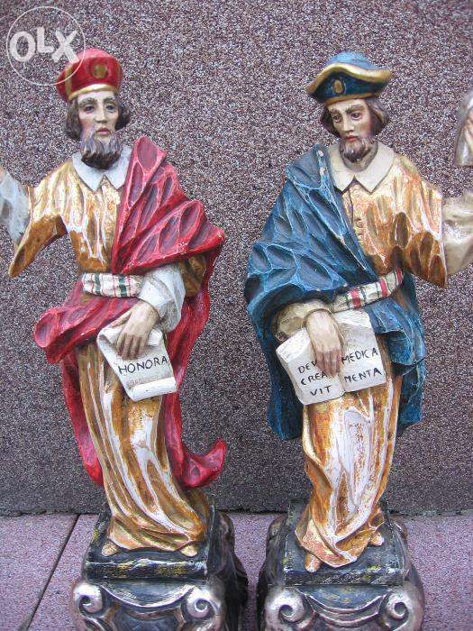 figurki rzeźbione w drewnie pokryte polichromią XIX w. Barcin