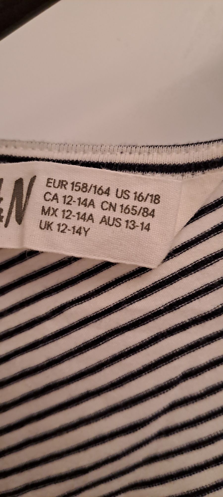 Dziewczęca koszulka na jedno ramiączko marki H&M rozmiar 158/164.