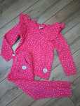 Dres różowy hey popinjay serduszka serca bluza spodnie  140 146