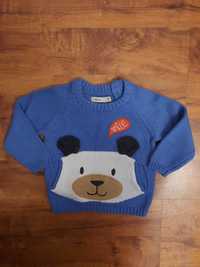 Bawełniany niebieski sweter sweterek Sfera rozmiar 62 68cm 3 6 mies