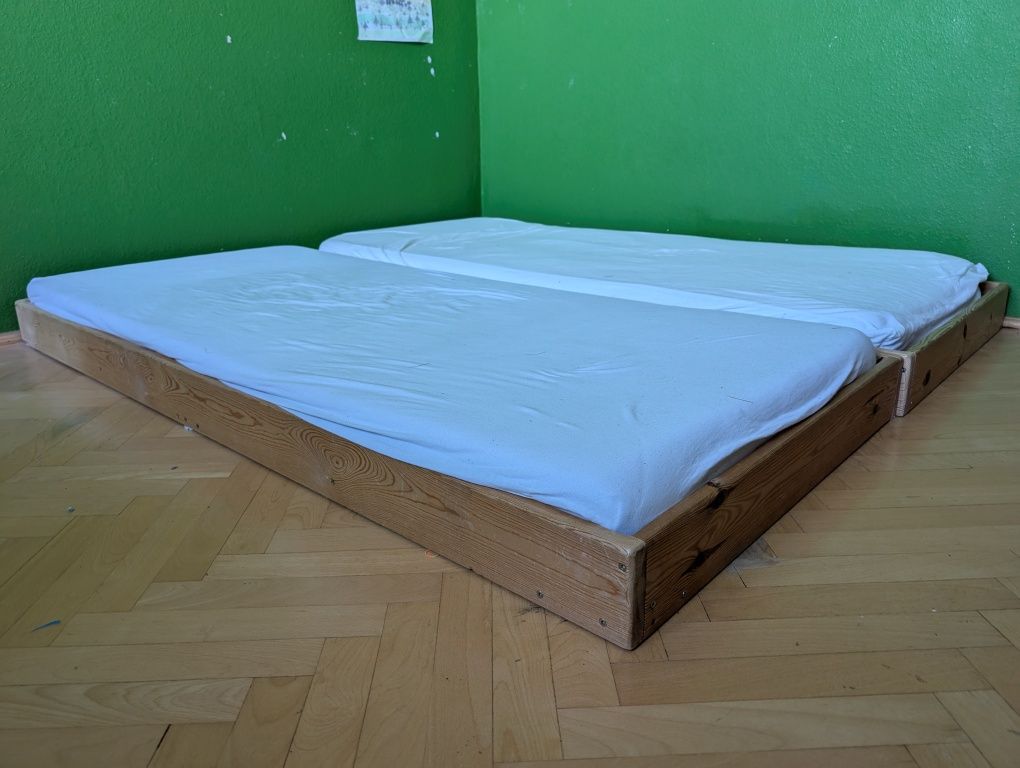 Dwa łóżka dla rodzeństwa / niskie łóżko dziecięce Montessori 70x160