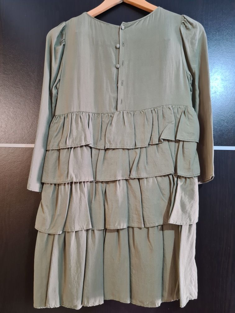 Vestido com folhos Zara - Tamanho XS