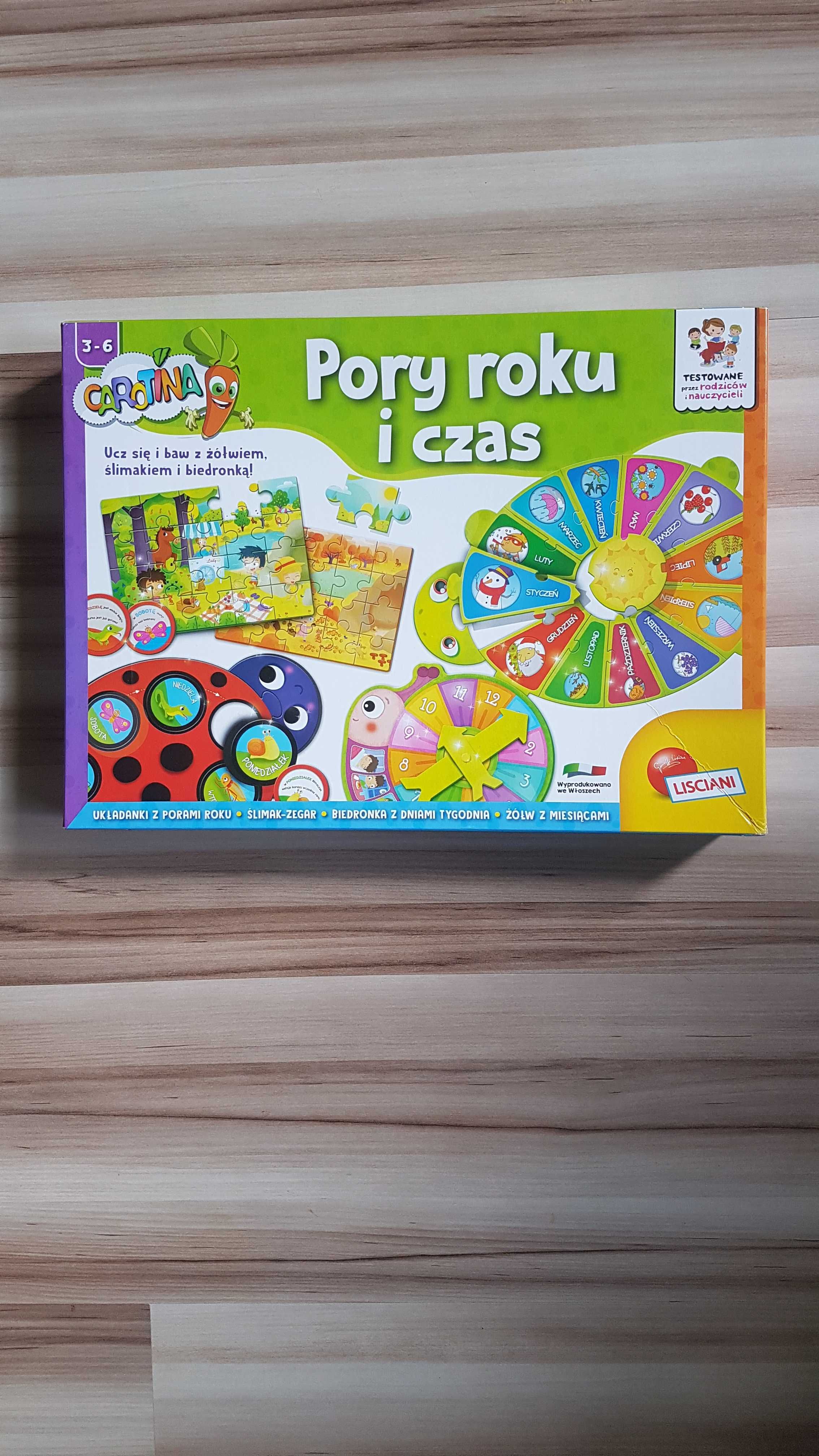 Pory roku i czas, Carotina, puzzle, dni tygodnia, miesiące, Lisciani