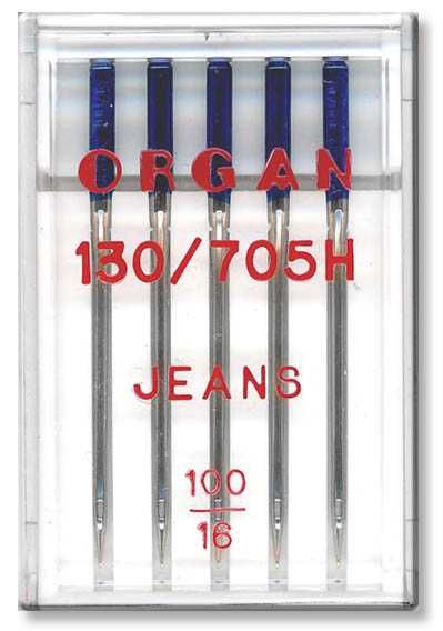 Igły do maszyn do szycia półpłaskie Organ Jeans grubość 100