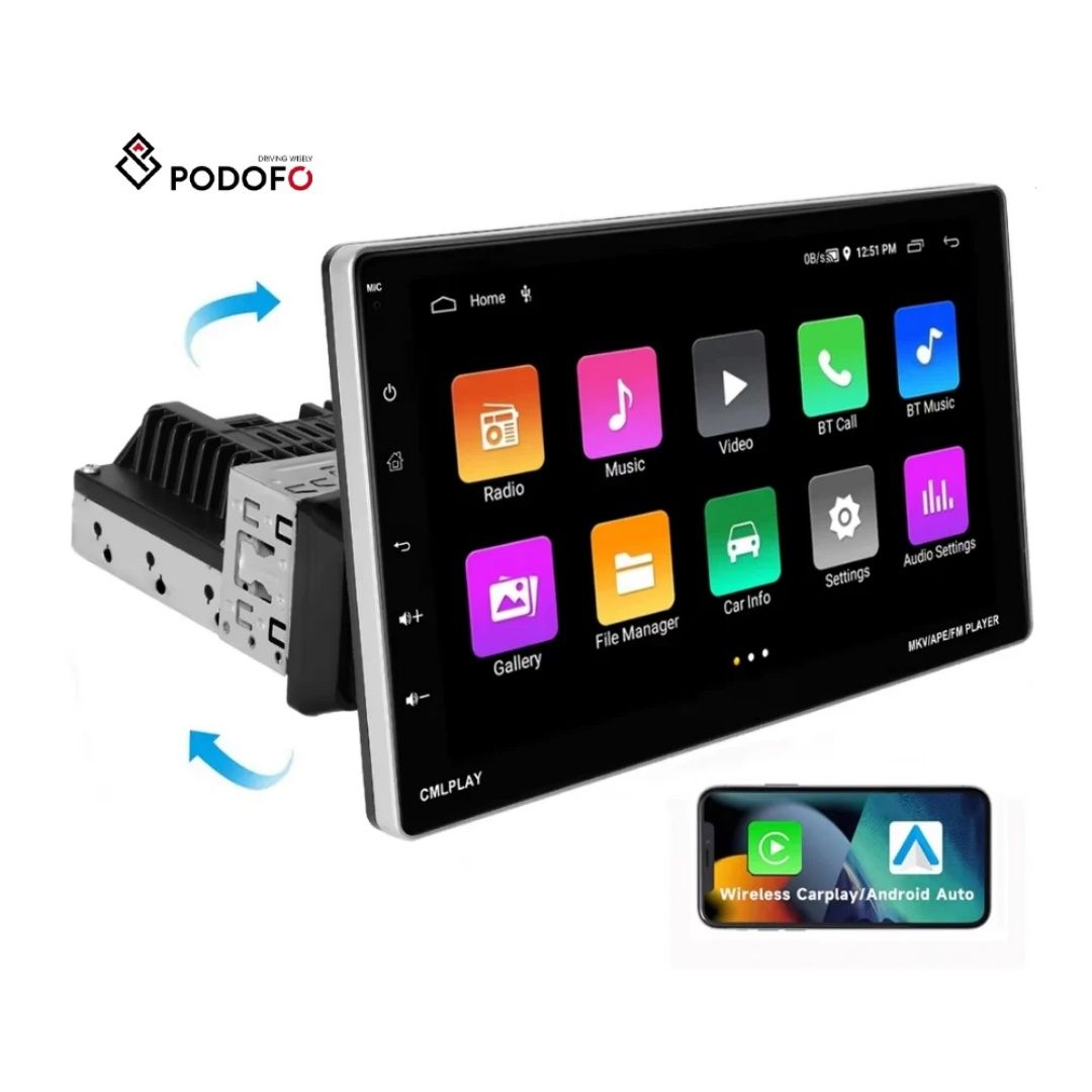 Rádio 1din 9" Android 13 Carplay 64GB HD WiFi GPS Bluetooth NOVO