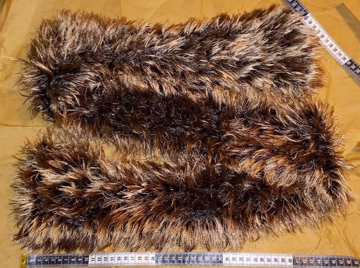 Pluszowy brązowy szal szalik 170cm/18cm