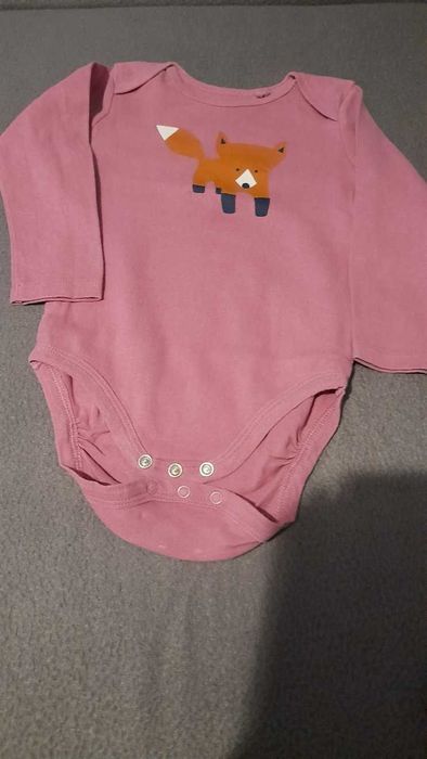 Body 74/80 różowe z lisem (2 sztuki)