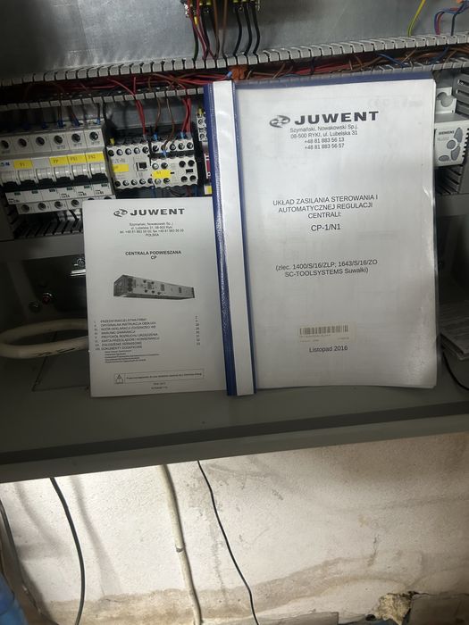 Centrala wentylacyjna z nagrzewnica Juwent wraz ze sterowniem.