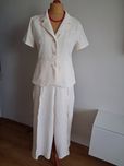 Garsonka ze spodniami nowa ecru elegancka szykowny r 44-46
