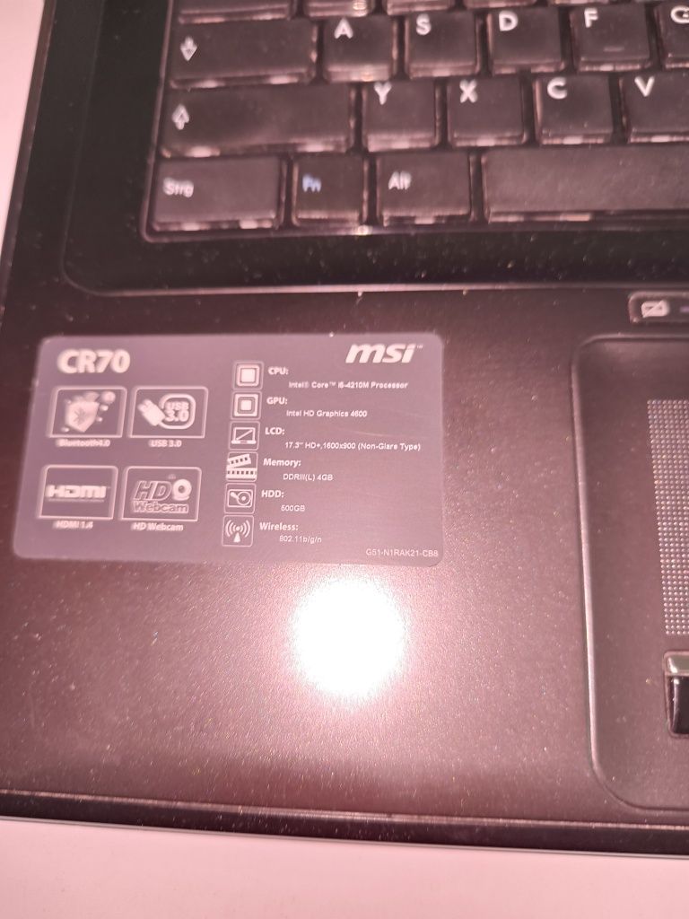 MSI MS 1758 i 5 Generation 4  HDD 500 GB 8 GB Memoria