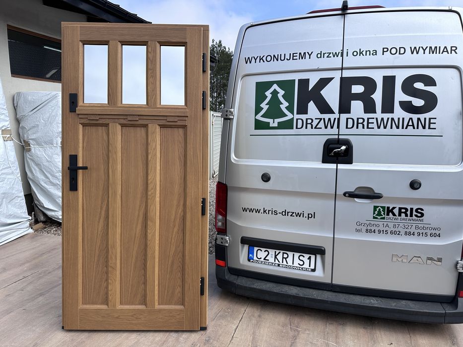 Drzwi zewnętrzne drewniane OD RĘKI LEWE WINCHESTER Czyste powietrze