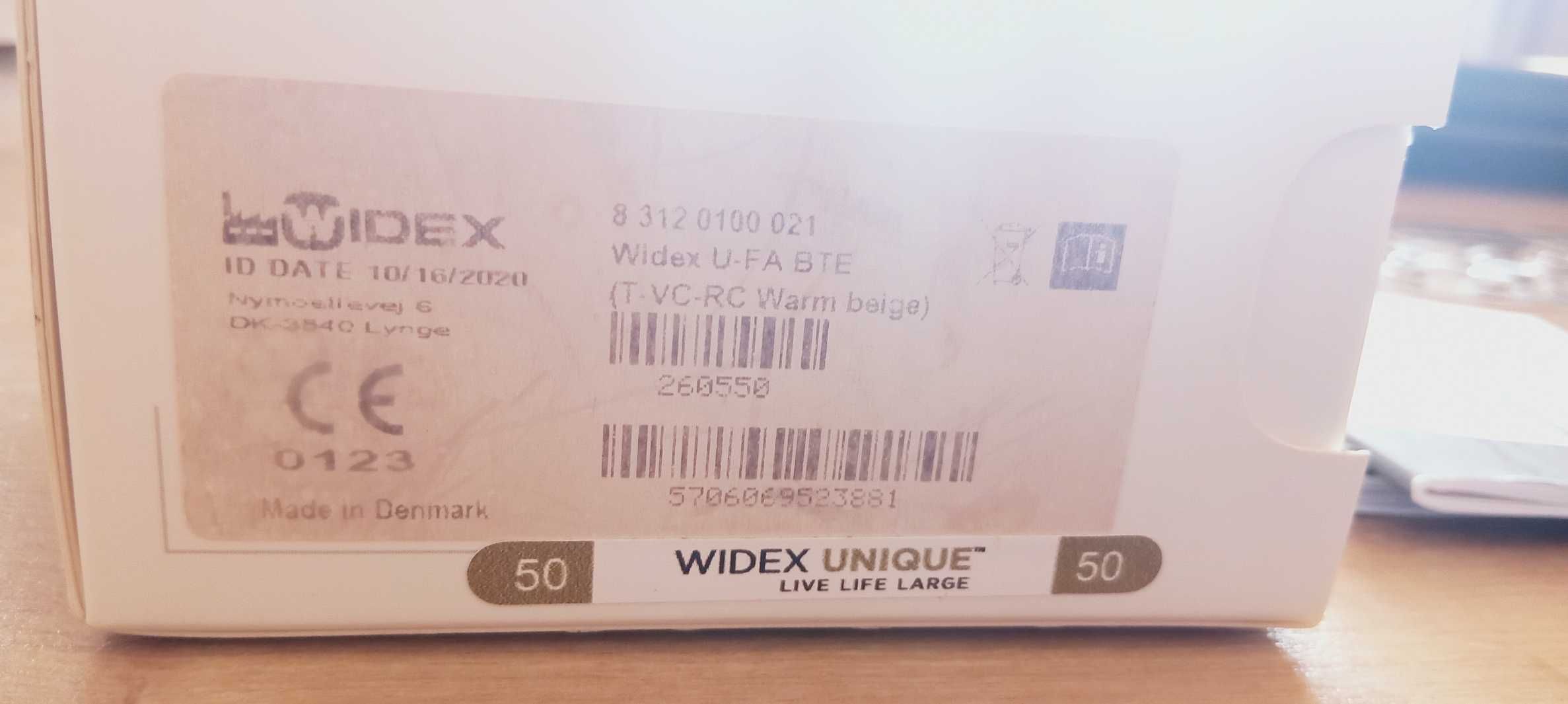 Zestaw aparat słuchowy zauszny Widex Unique U-FA 50, BTE ref. 1631