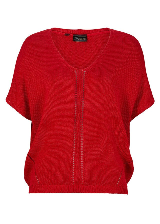 B.P.C Sweter czerwony oversize krótki rękaw ^44/46