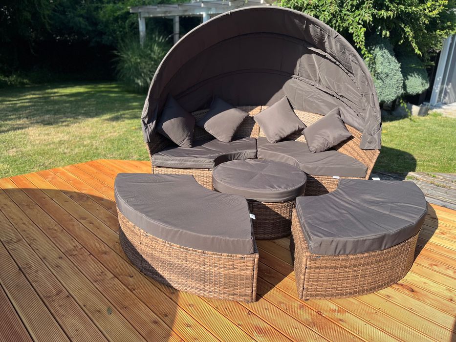 VENUS leżanka technorattan szary lub brąz leżak taras 210