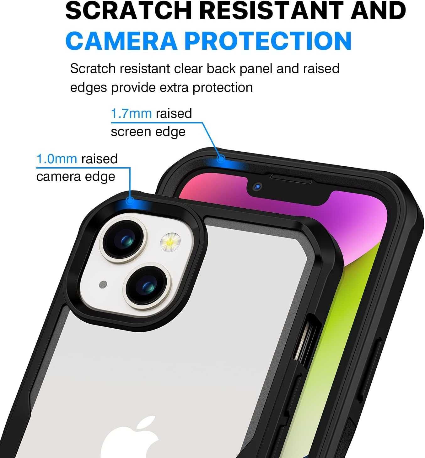 CENHUFO etui 360 iPhone 13 iPhone 14 pancerne 1x szkło na aparat
