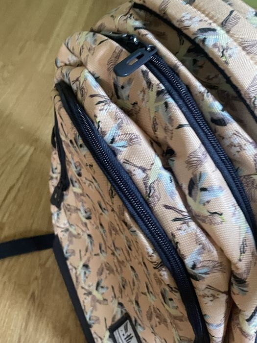 Рюкзак Hash — новый, персиковый с принтом птиц, вместительный -499 грн