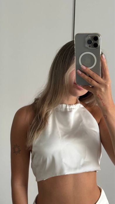 Шовковий топ білий