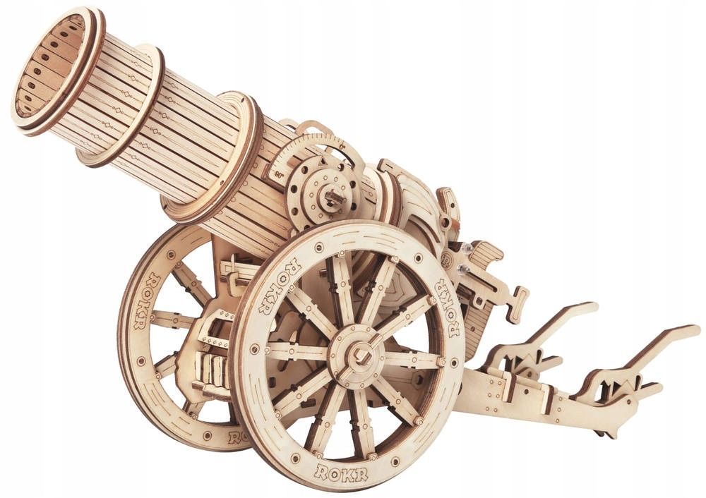 ROBOTIME Drewniane Puzzle 3D strzelająca armata