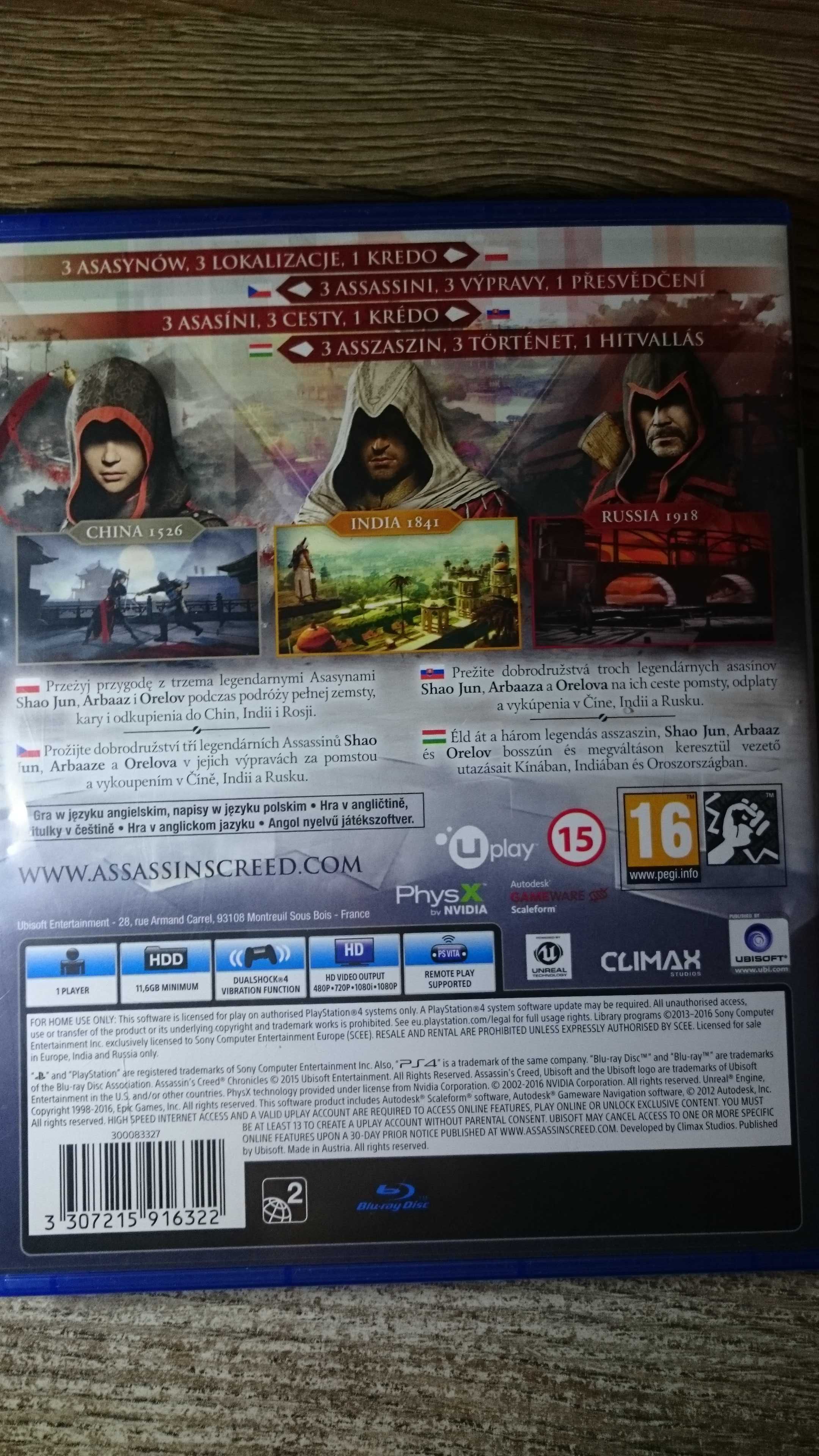 Assassins creed chronicles ps4 pl playstation 4 god of war Wiedźmin