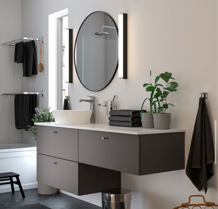 Espelho Preto IKEA LINDBYN 80cm, NOVO