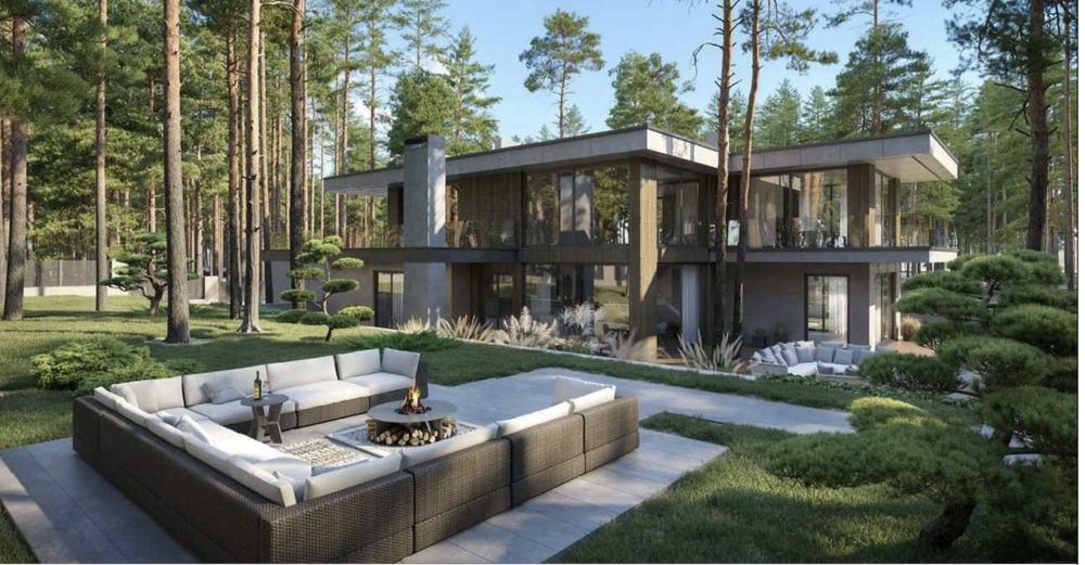 Современный дом в лесу, Пуща-Водица, с. Мощун