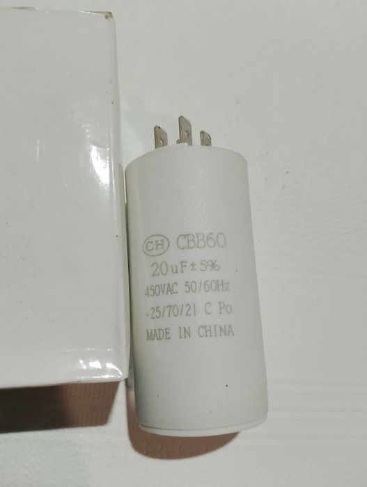 Конденсатор пуско-рабочий CBB-60 20 mkf 450VAC