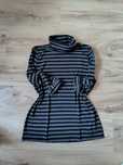 Bawełniany golf w paski plus size z rękawem 3/4 wiosna klasyka