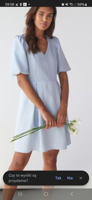 Sukienka z bufiastymi rękawami mohito xs na s stan bdb