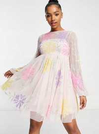Maya Deluxe Sukienka mini cekiny wesele chrzciny komunia