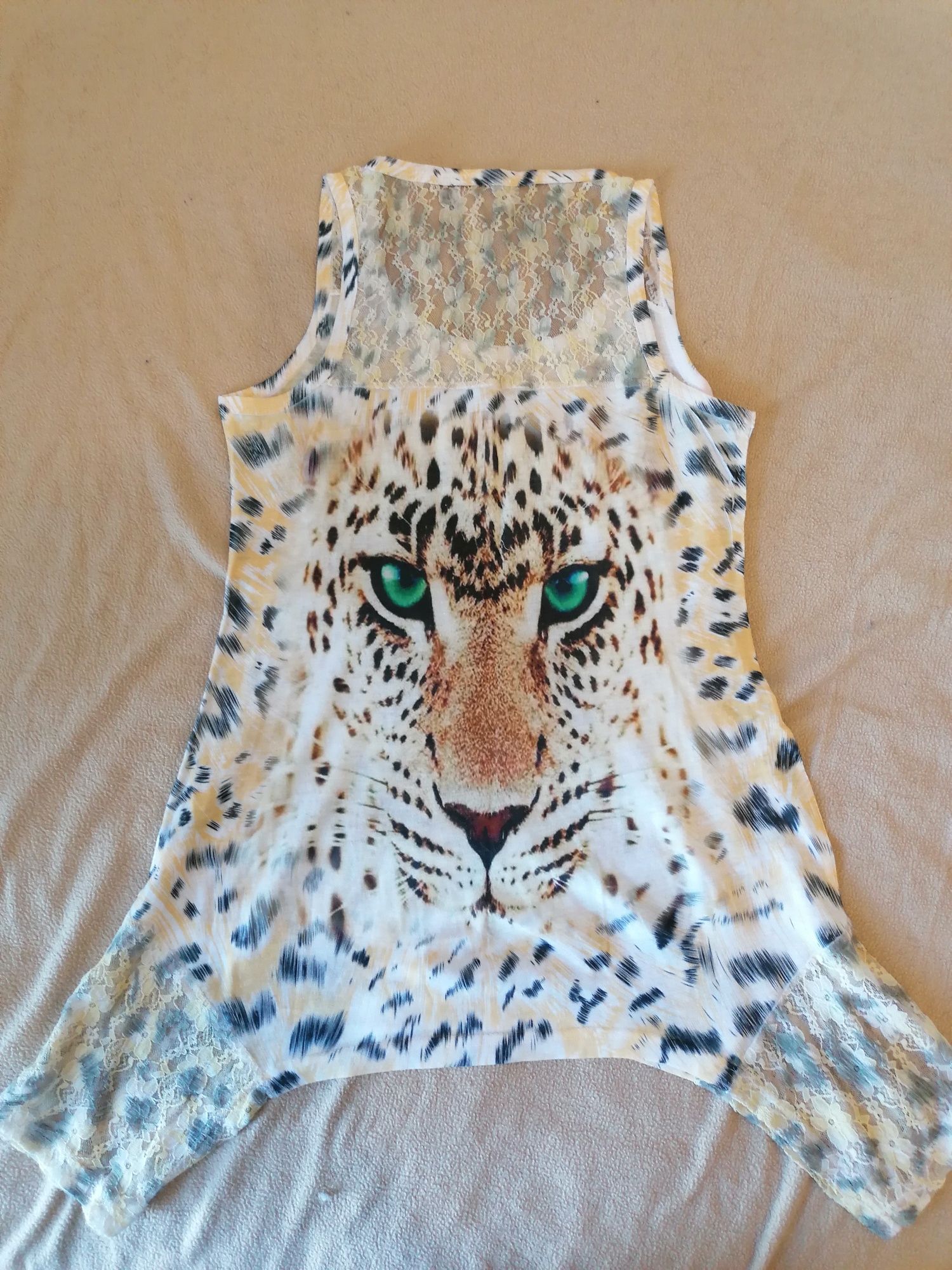 Top print leopardo