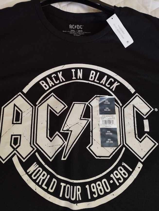 Чоловіча футболка AC/DC Back In Black рокер L, XL, 2XL, 3XL