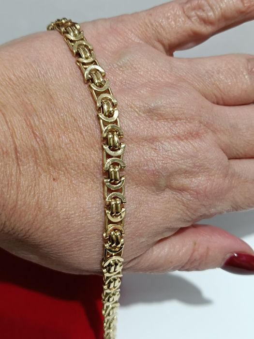 Złota bransoletka splot Królewski Euro dł.21cm, złoto próby 585