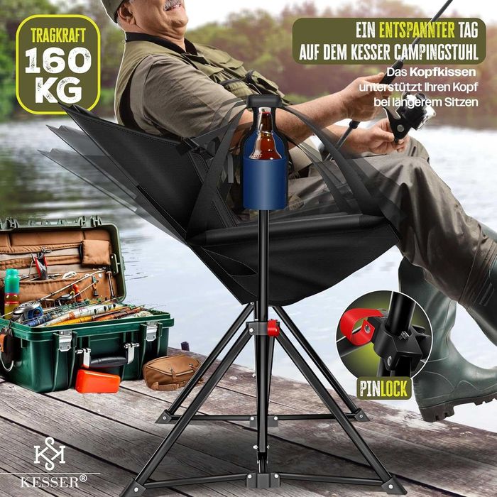 Składane Krzesło Wędkarskie Bujane 160 KG KESSER