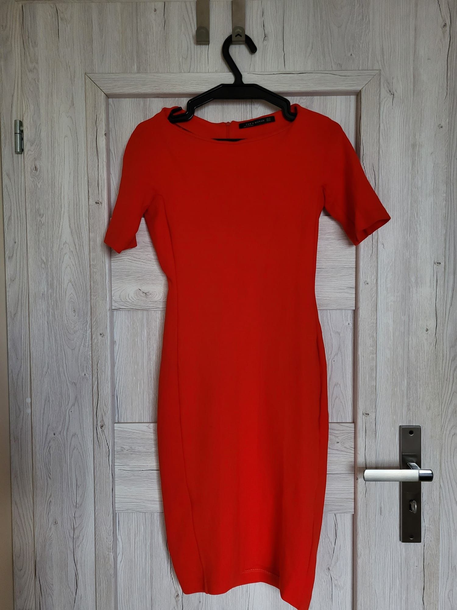 Sukienka czerwona ZARA XS 34