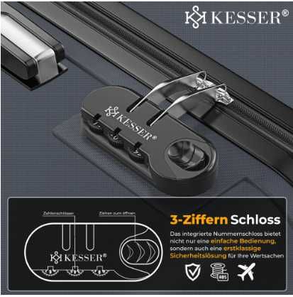 Walizki z twardą skorupą zestaw 3-częściowy KESSER